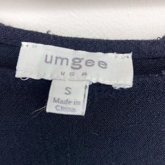 Umgee boho black linen long sleeve high low hem dress size small - Picture 8 of 11